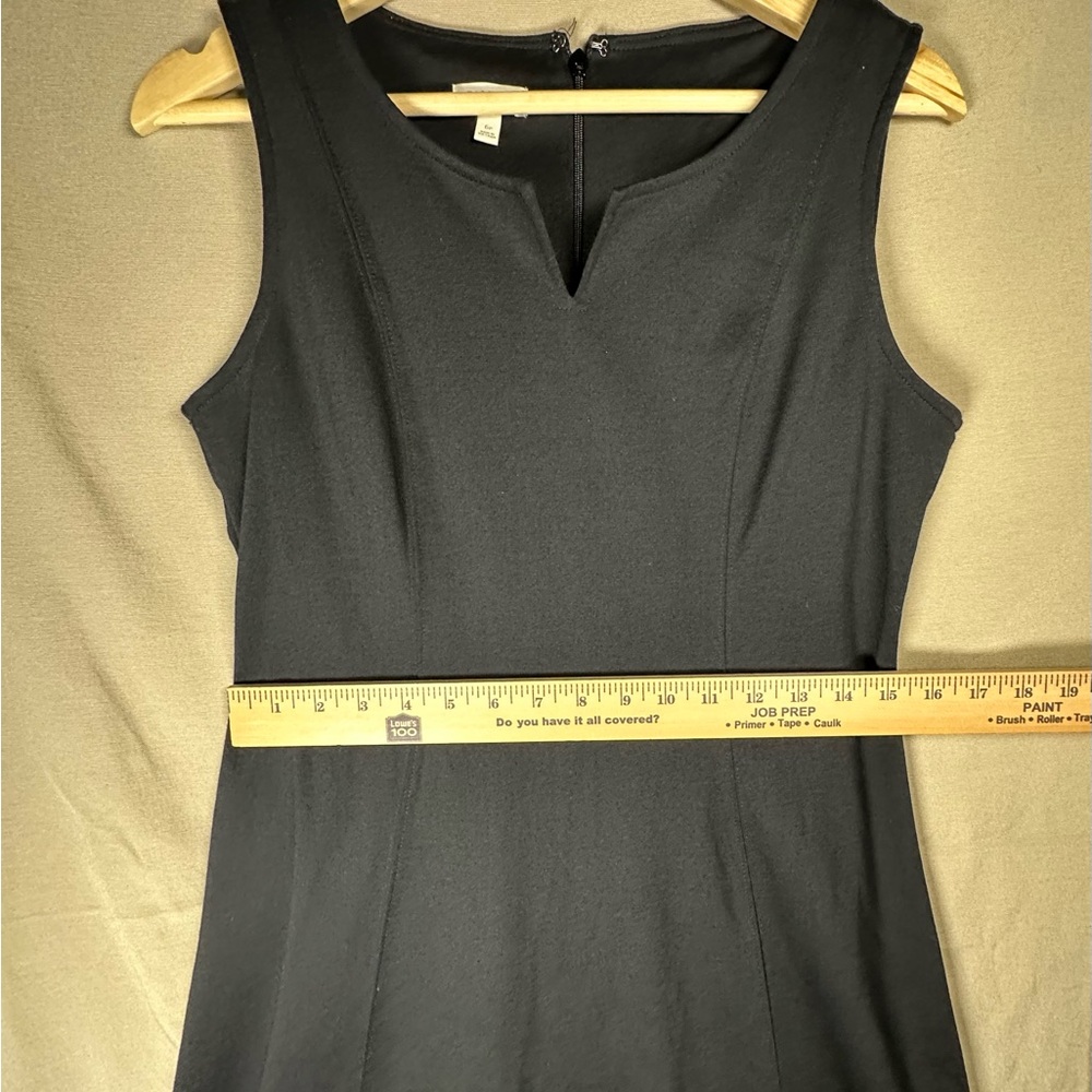 Talbots Black Sleeveless V-Notch Fit Flare Dress Elegant - Picture 3 of 8